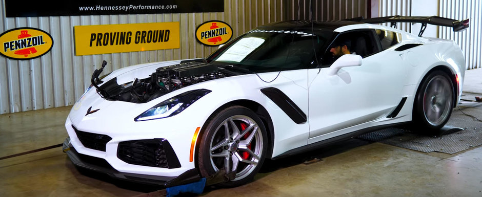 L-au legat bine si i-au dat talpa pe dyno. Cati CP are la roata un CORVETTE ZR1 tunat de Hennessey