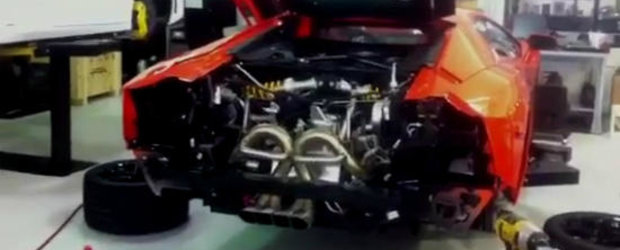Lamborghini Aventador LP700-4 cu evacuare custom