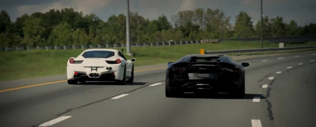 Lamborghini vs Ferrari: Noul Aventador da piept cu extremul 458 Italia Twin Turbo