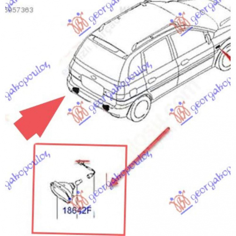 Lampa Ceata Spate - Hyundai Matrix 2008 , 92406-10000