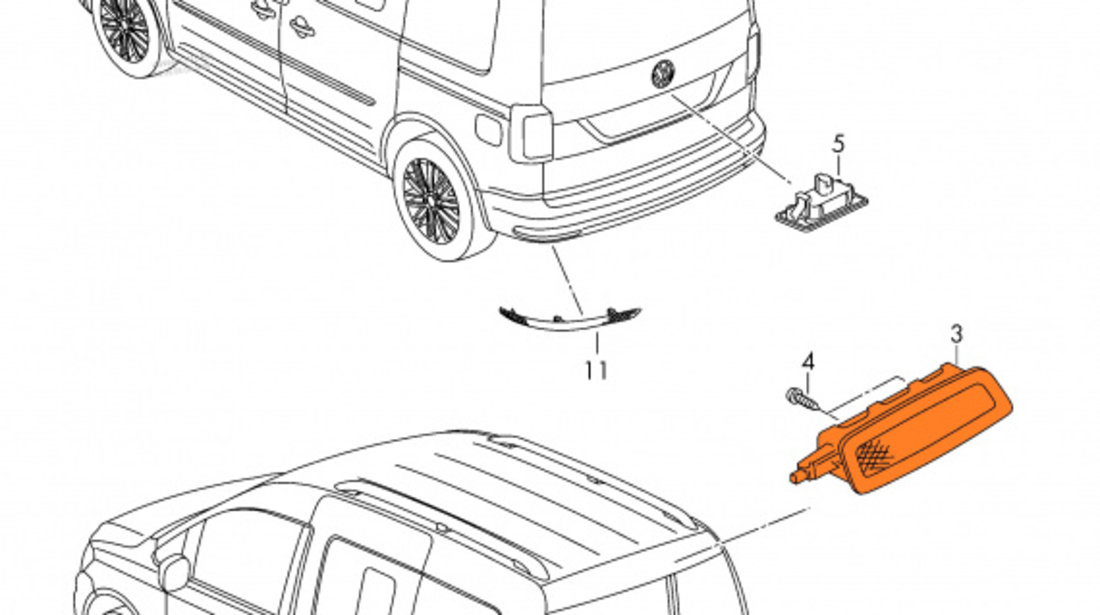 Lampa Frana Aditionala Am Volkswagen Caddy 3 2004-2015 2K0945087G