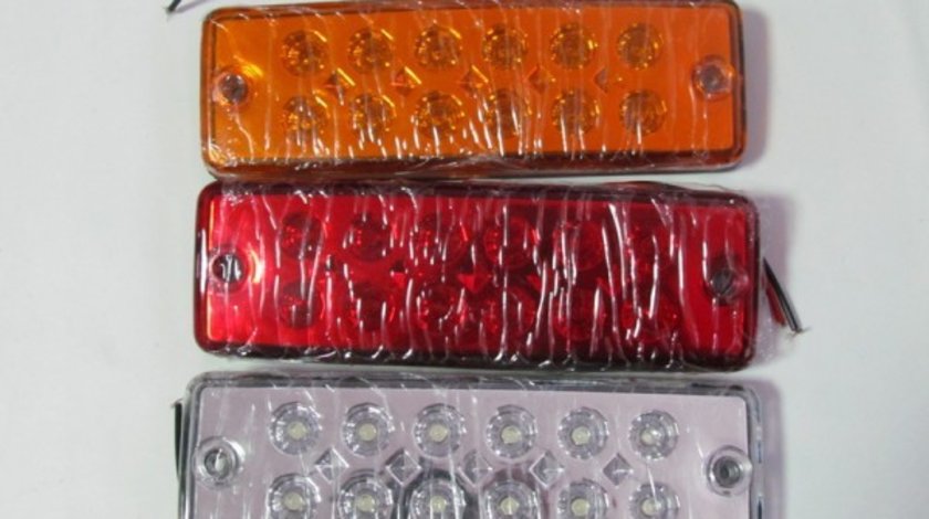 LAMPA LATERALA 12 LED-URI 12V, LUMINA ROSIE