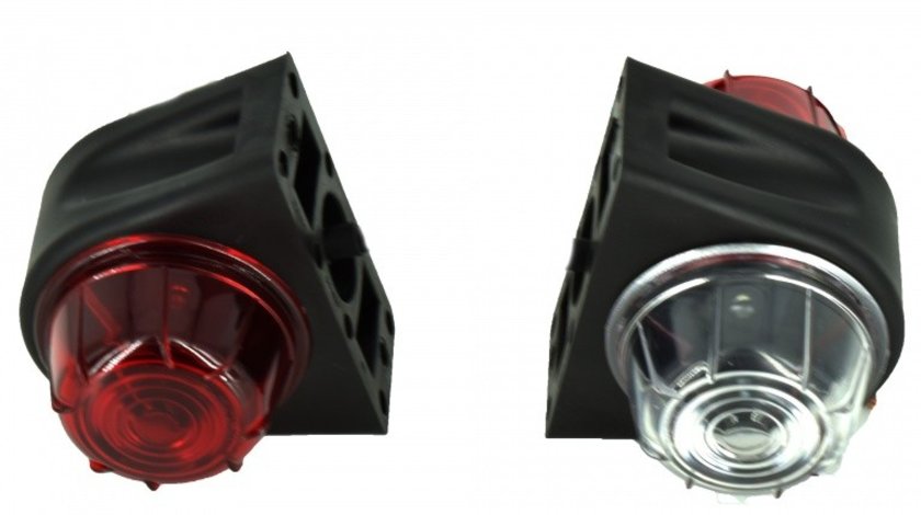 Lampa laterala gabarit cu LED Rosu-Alb 24V E4-Mark COD: BK69052 AutoCars