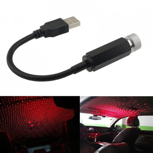 Lampa Led Usb Proiectie Stele Lumina Plafon Rosu YEL02-LED