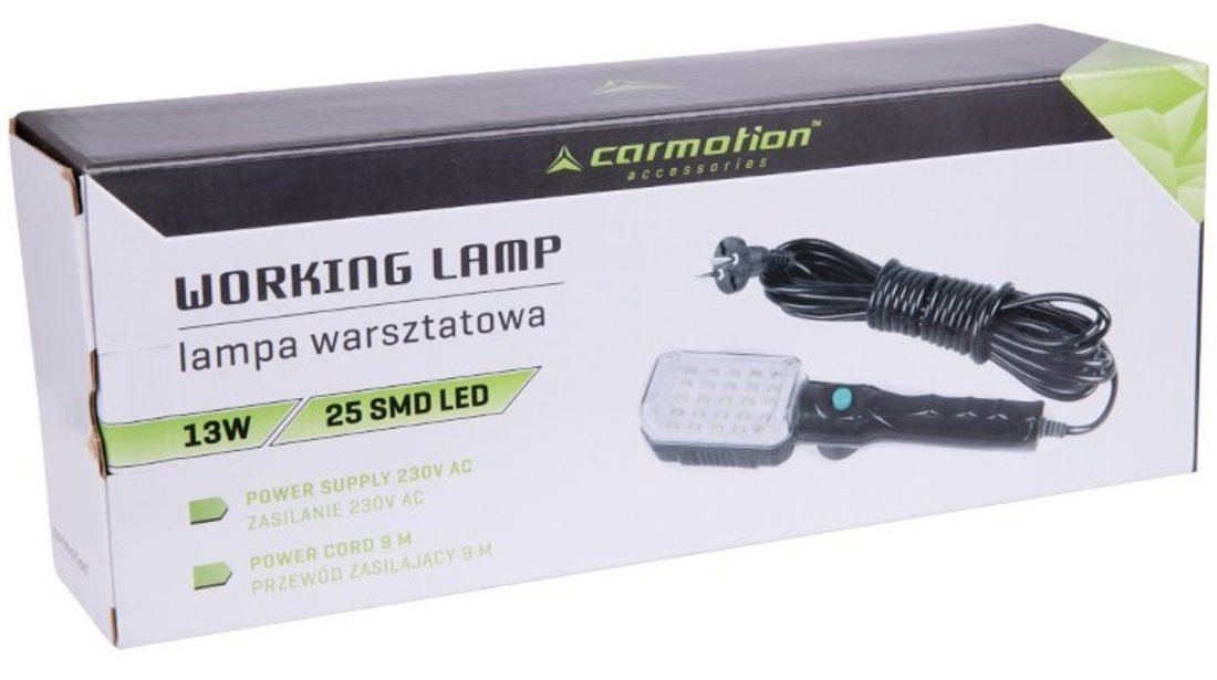 Lampa Lucru Atelier 25 Led Cu Magnet Si Carlig Alimentare 230V Carmotion 86250