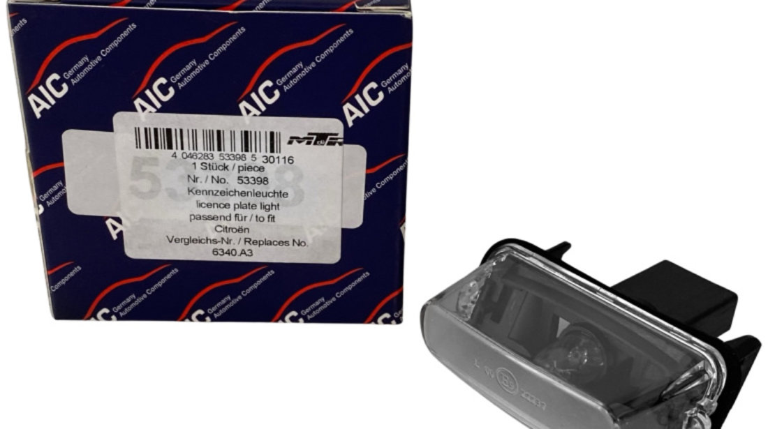 Lampa Numar Inmatriculare Aic Peugeot 206 1998-2012 53398