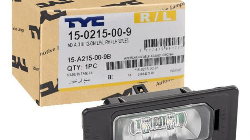 Lampa Numar Inmatriculare Led Tyc Audi A1 8X1 2014-2018 15-0215-00-9