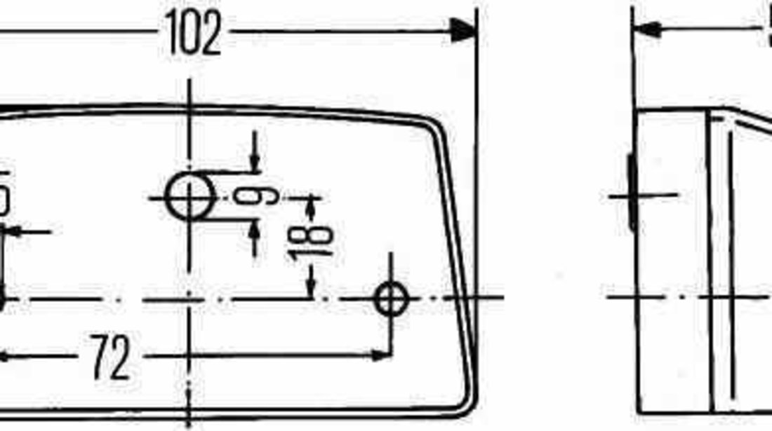 Lampa numar inmatriculare MAN F 90 HELLA 2KA 003 389-081