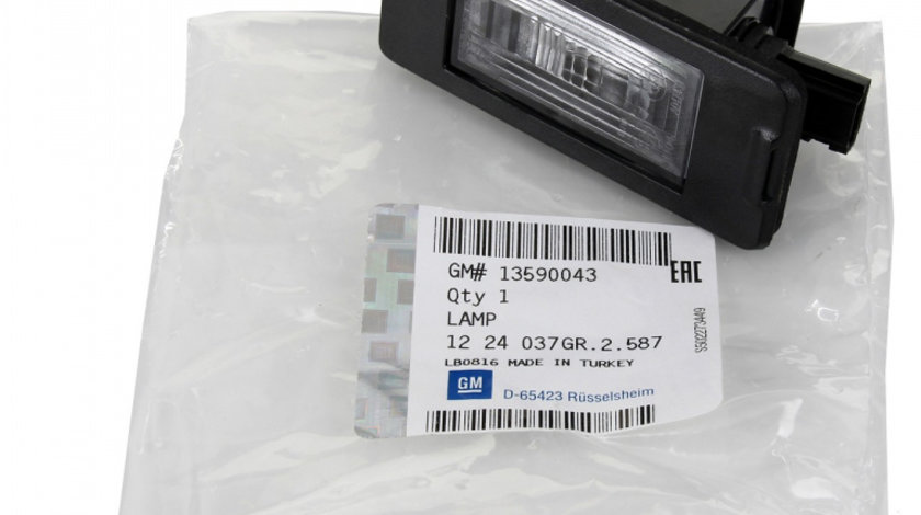 Lampa Numar Inmatriculare Oe Opel Zafira C Tourer 2011-2018 13590043