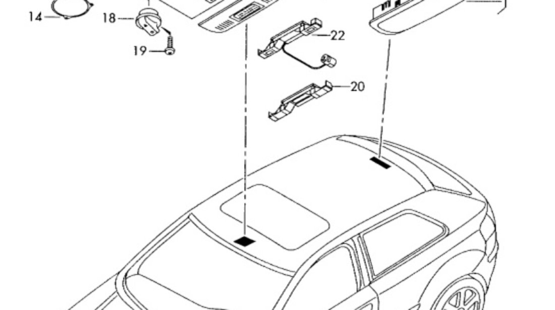 Lampa plafon spate ​Audi A3 (8P1) Coupe 2003 2.0 FSI OEM 8P0947111