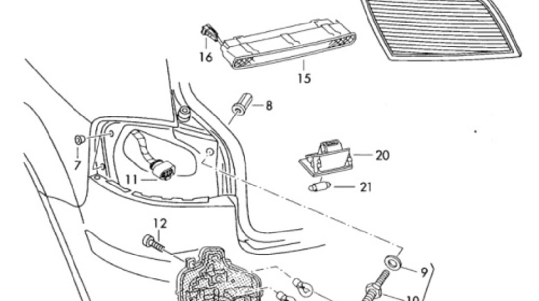 Lampa stop aripa dreapta Audi A3 (8P) Coupe 2004 2.0 TDI OEM 8P0945096