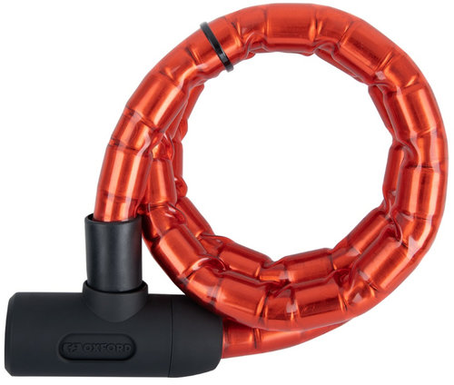Lant Antifurt Moto Oxford Barrier Armoured Cable 1.4mx25mm Otel Rosu LK137