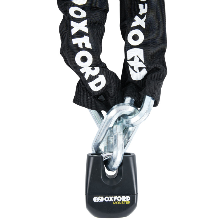 Lant Antifurt Moto Oxford Monster 14mm Hex Chain &amp; Padlock Metal Negru OF16