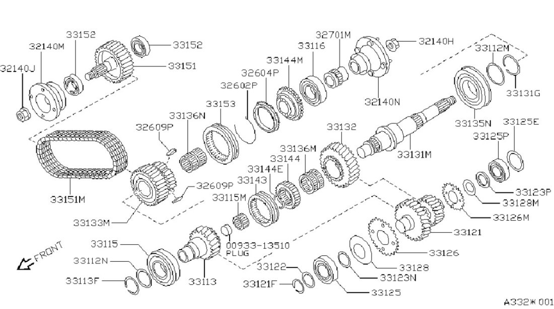 Lant cuplaj 4x4 in cutia de transfer Nissan Patrol Y 60 (poz. 33151M) NISSAN OE 3315201j00