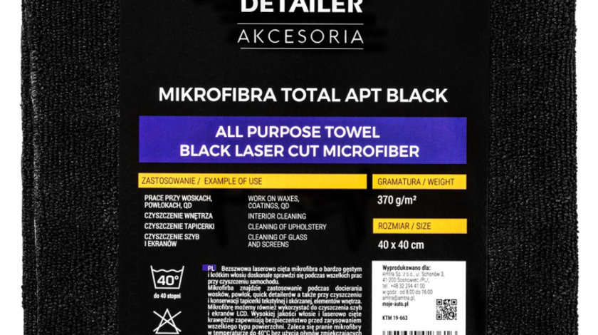 Laveta Microfibra Detailing Premium Negru Moje Auto Detailer 40X40CM 19-663