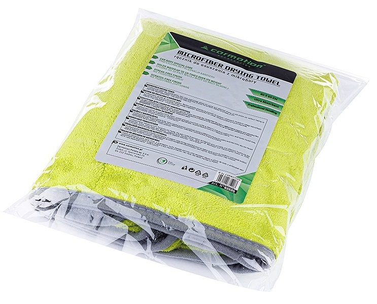 Laveta Prosop De Uscare Din Microfibra Carmotion Detailing Extra Gros 90 x 60 cm 840 g/m² Verde / Gri 63520