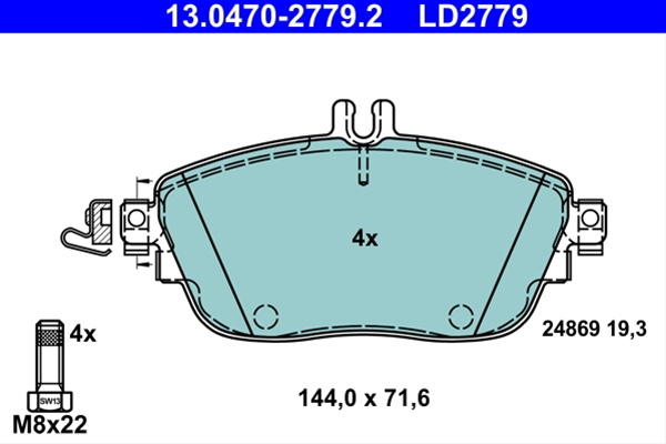 Ld2779 Set Placute Frana Ate Ceramic Mercedes-Benz 13.0470-2779.2
