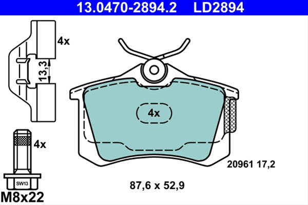 Ld2894 Set Placute Frana - Ate Ceramic Seat 13.0470-2894.2