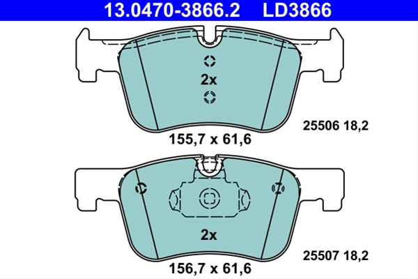 Ld3866 Set Placute Frana Ate Ceramic Bmw 13.0470-3866.2