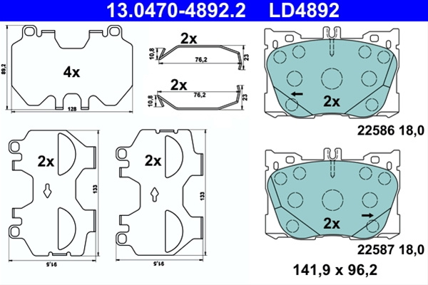 Ld4892 Set Placute Frana Ate Ceramic Mercedes-Benz 13.0470-4892.2