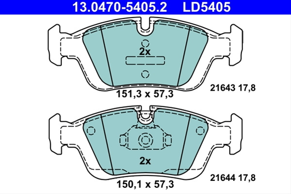 Ld5405 Set Placute Frana - Ate Ceramic Bmw 13.0470-5405.2