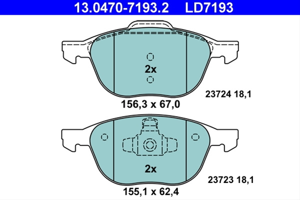 Ld7193 Set Placute Frana Ate Ceramic Ford 13.0470-7193.2