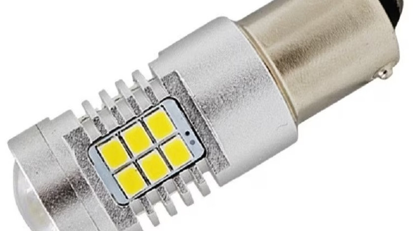 Led Auto Alb BA15S Cu 21 SMD 2835 12V Canbus 4KH-1156(180)-W 815363