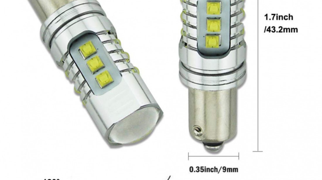 Led Auto Alb H21W / BAY9S Canbus 80W 12-24V Leduri CREE - BTLE1116C-BAY9S-WHITE 826029