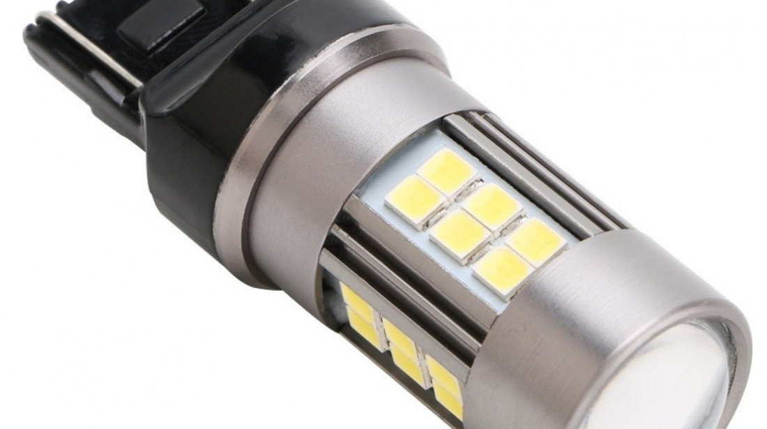 Led Auto Alb T20 7440 27 SMD 2835+Lupa 9-30V Cu O Singura Intensitate 737846