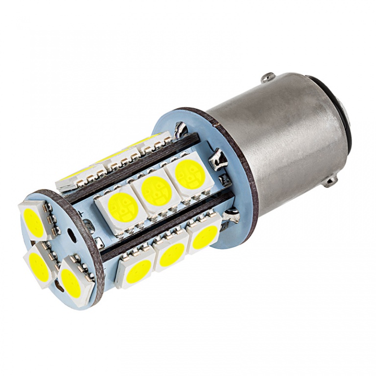 Led BA15D 18 SMD Alb