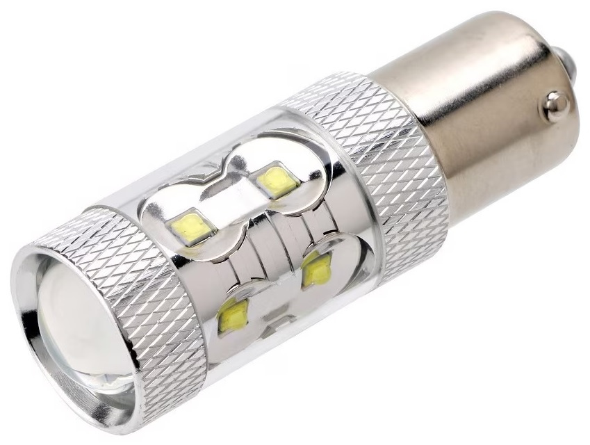 Led BA15S 12V / 24V 10 SMD 50W Lupa Epistar Alb 6000K