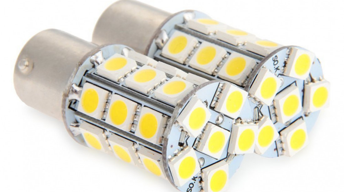 Led BA15S 27 SMD Alb