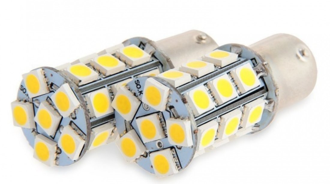 Led BA15S 27 SMD Alb