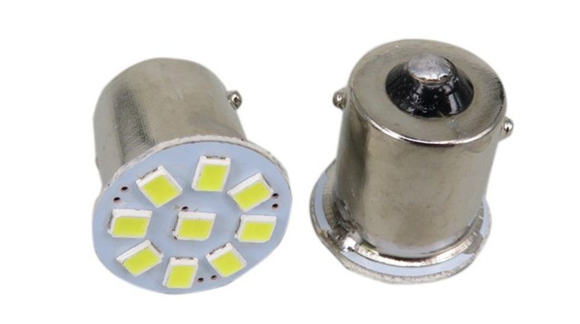 Led BA15S 9 SMD Alb