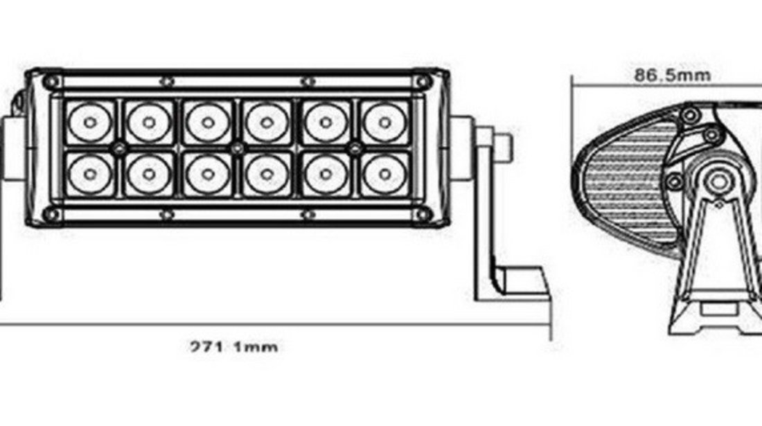 Led Bar Auto Offroad 36W/12V-24V 2640 Lumeni 7,5&quot;/19CM Spot Beam 12 Grade 455899