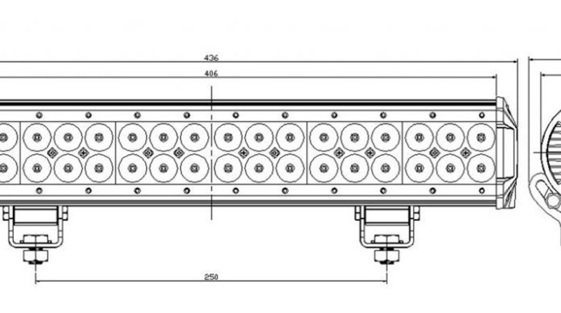 Led Bar Auto Offroad 4D 108W/12V-24V 9180 Lumeni 17&quot;/44CM Combo Beam 278079