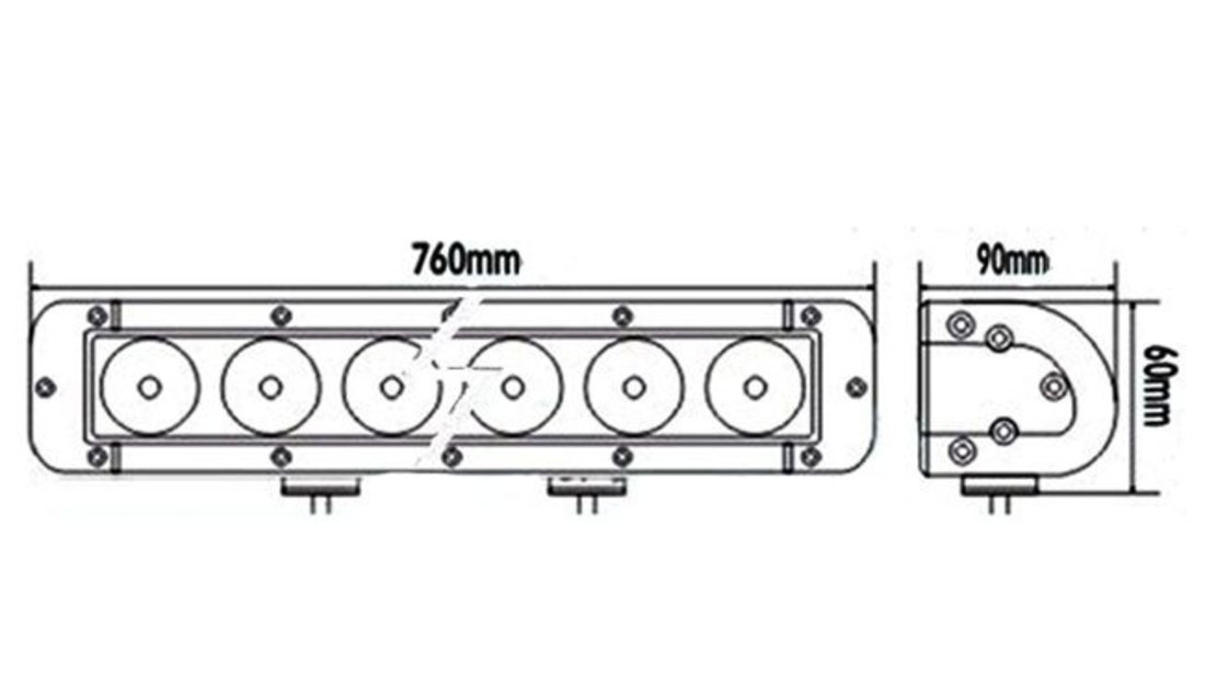 Led Bar Auto Offroad 4D 180W/12V-24V 15300 Lumeni 30&quot;/76CM Combo Beam 12/60 Grade 381854