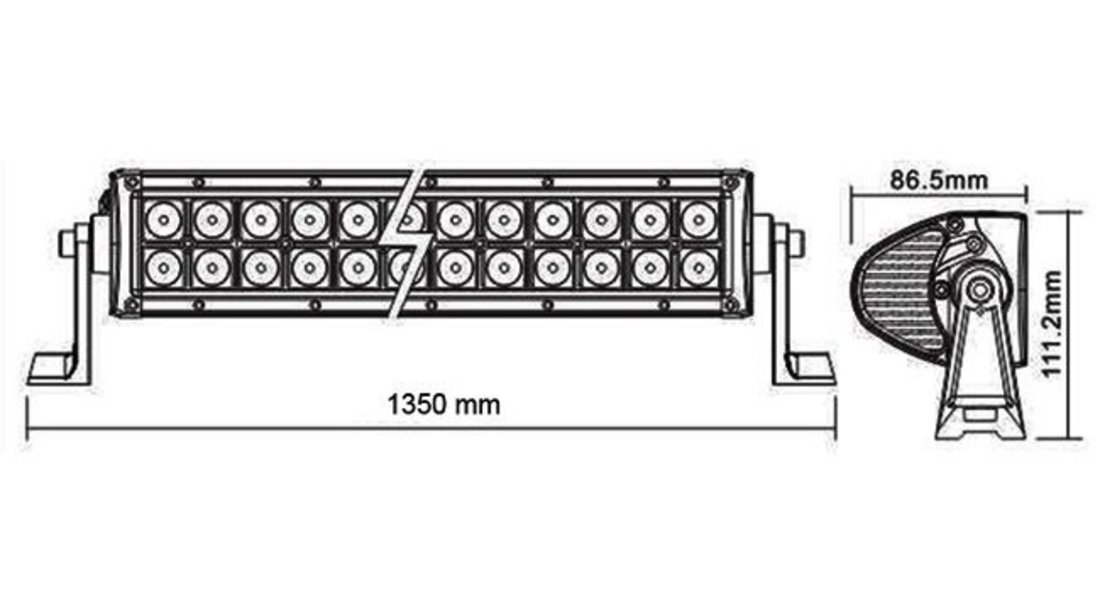 Led Bar Auto Offroad 4D 300W/12V-24V 21.980 Lumeni 52&quot;/133CM Combo Beam 8/90 Grade 559907