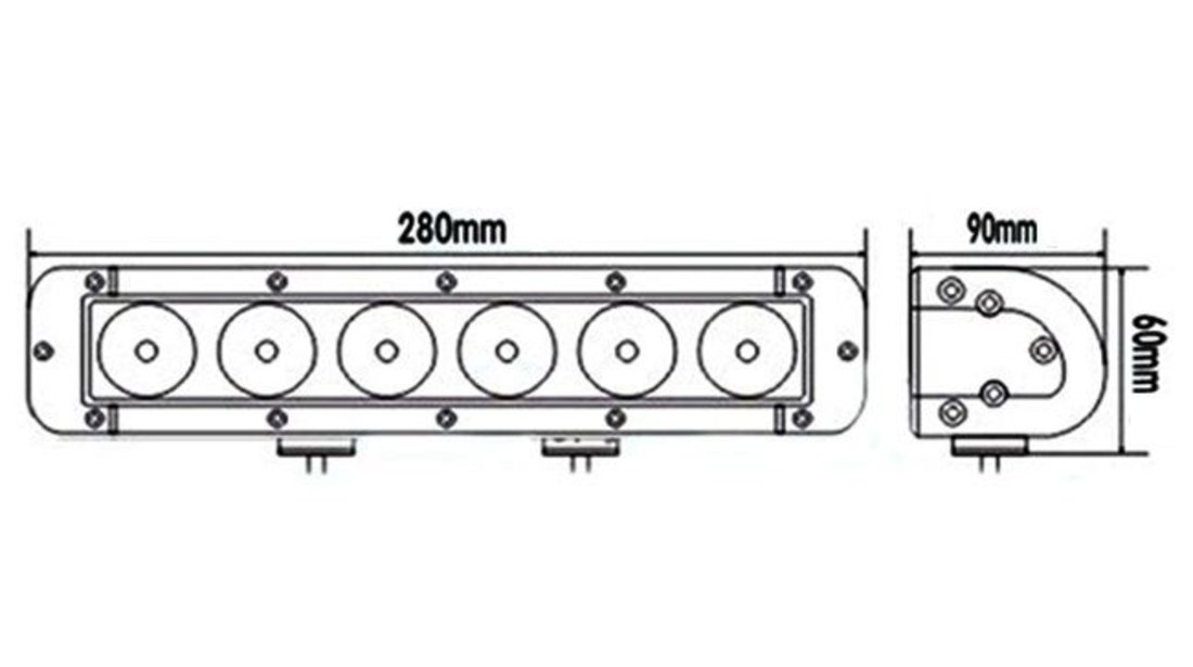 Led Bar Auto Offroad 4D 60W/12V-24V 5100 Lumeni 11&quot;/28CM Spot Beam 12 Grade 617733