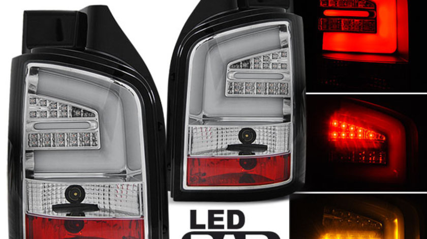 LED BAR Lampi Spate Stopuri Crom look compatibila VW T5 04.10-15