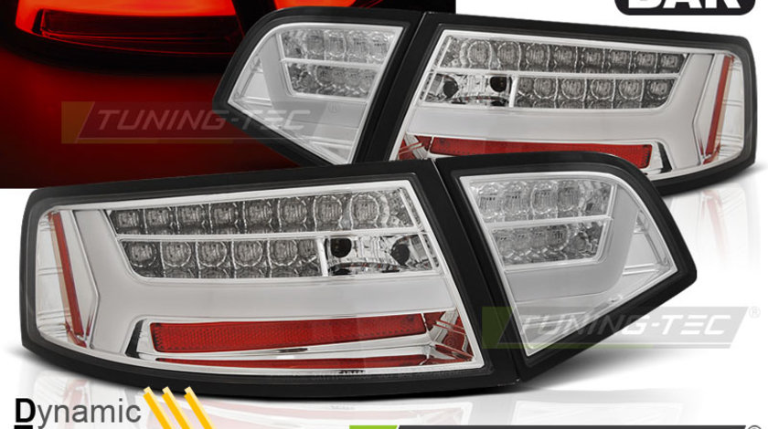 LED BAR Lampi Spate Stopuri Crom look SEQ compatibila AUDI A6 08-11 SEDAN