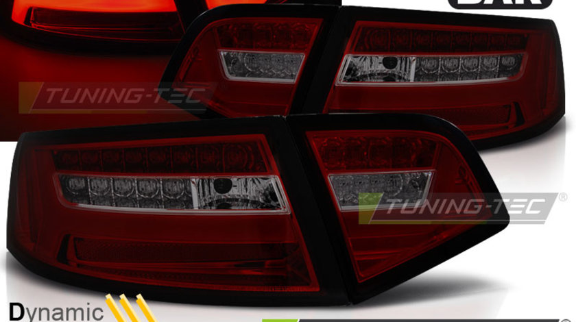 LED BAR Lampi Spate Stopuri ROSU SMOKE SEQ compatibila AUDI A6 08-11 SEDAN