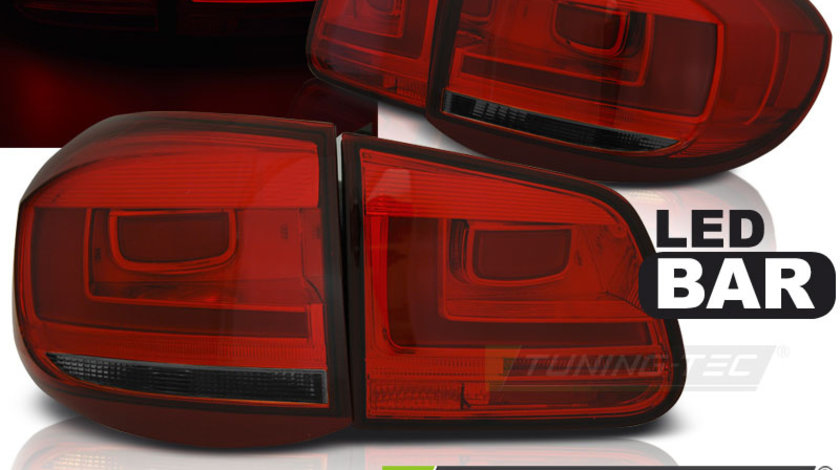 LED BAR Lampi Spate Stopuri ROSU SMOKE compatibila VW TIGUAN 07-07.11