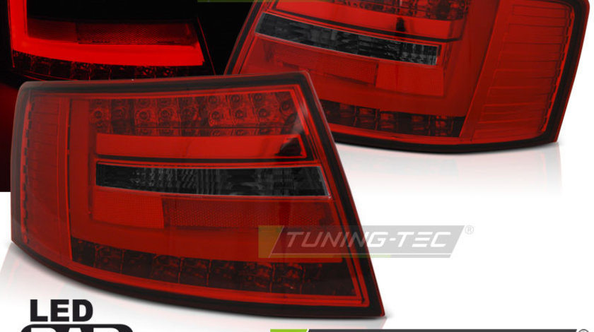 LED BAR Lampi Spate Stopuri ROSU SMOKE compatibila AUDI A6 C6 SEDAN 04.04-08 6-PIN