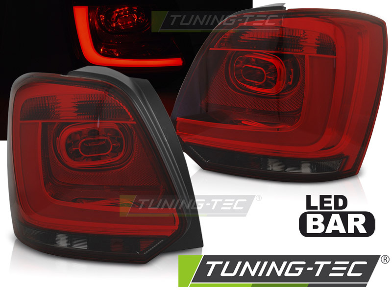 LED BAR Lampi Spate Stopuri ROSU SMOKE compatibila VW POLO 09-14
