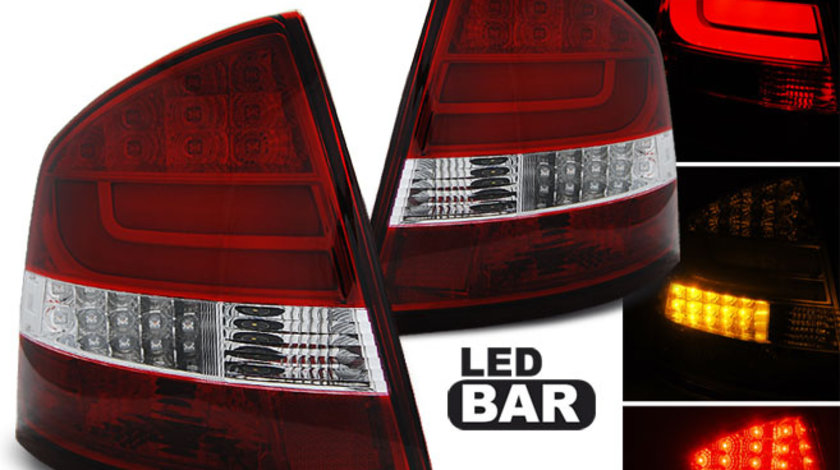 LED BAR Lampi Spate Stopuri ROSU WHIE compatibila SKODA OCTAVIA II SEDAN 04-12