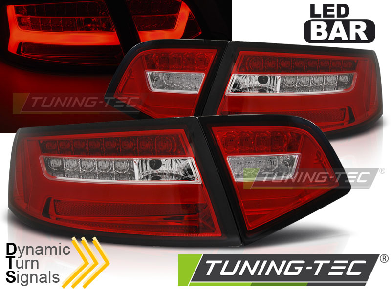 LED BAR Lampi Spate Stopuri ROSU WHIE SEQ compatibila AUDI A6 08-11 SEDAN