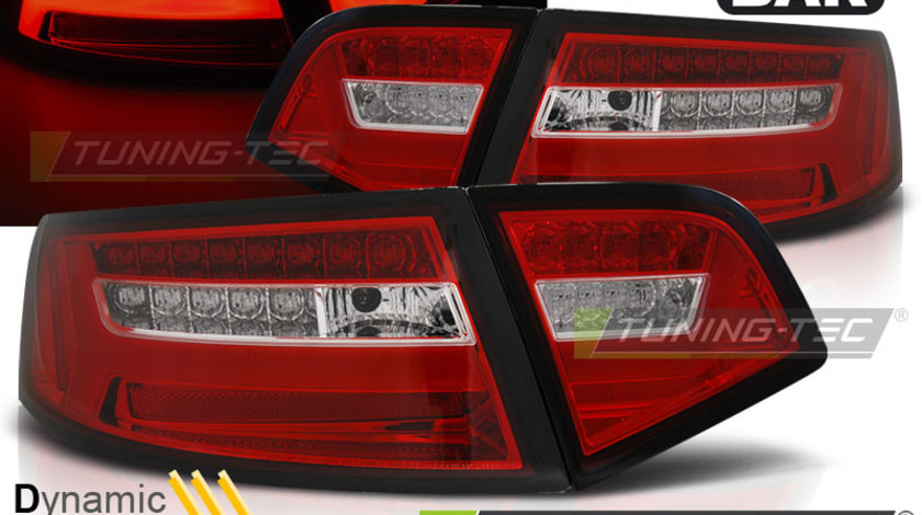 LED BAR Lampi Spate Stopuri ROSU WHIE SEQ compatibila AUDI A6 08-11 SEDAN