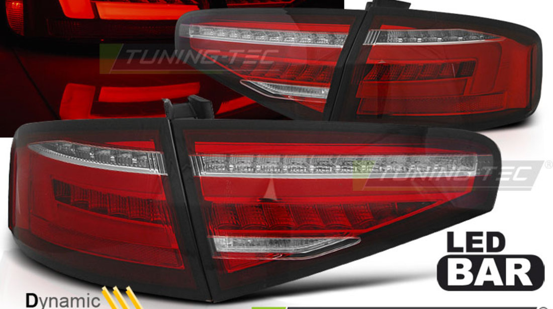 LED BAR Lampi Spate Stopuri ROSU WHIE SEQ compatibila AUDI A4 B8 12-15 SEDAN OEM BULB