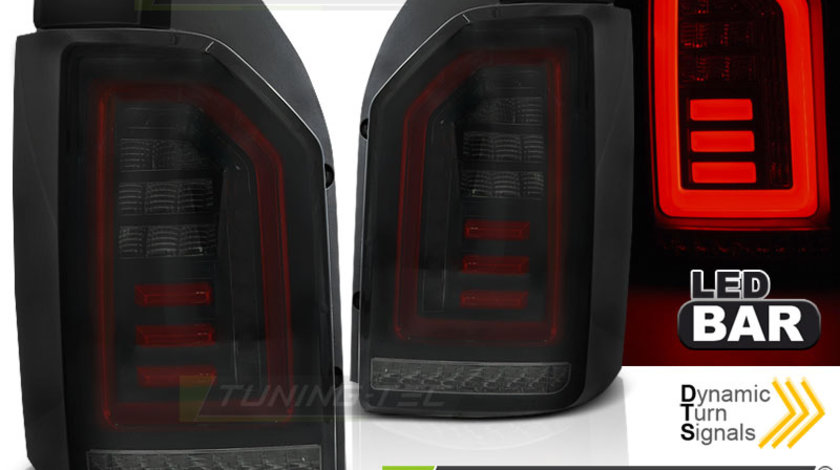 LED BAR Lampi Spate Stopuri SMOKE BLACK ROSU compatibila VW T6 15-19
